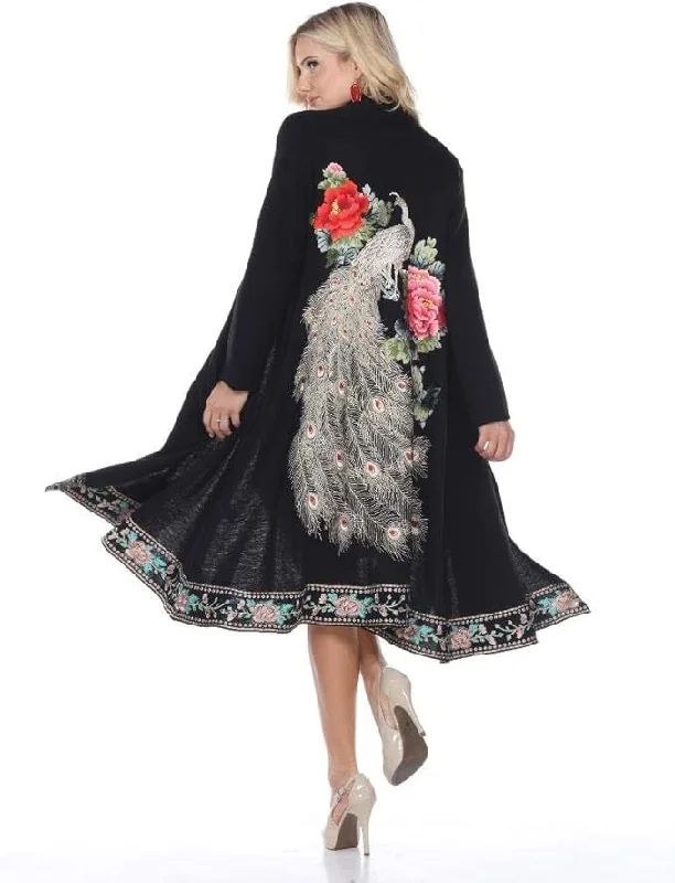 Unique Design Embroidered Peacock Swing Jacket