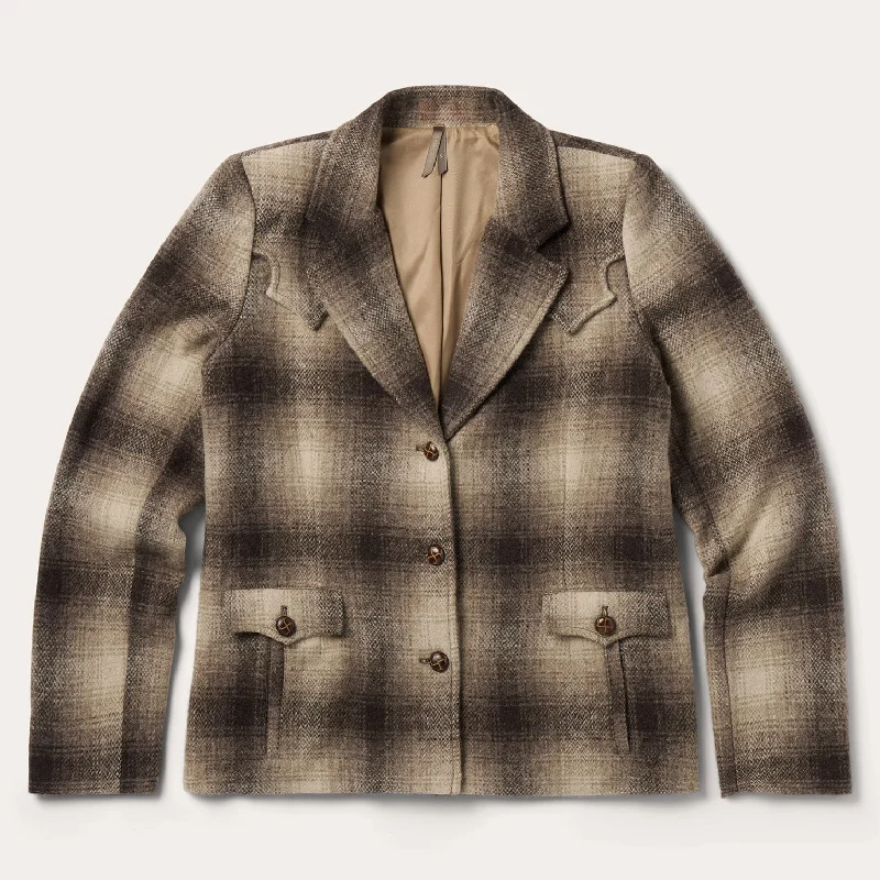 Casual Wear Wool Plaid Western Blazer