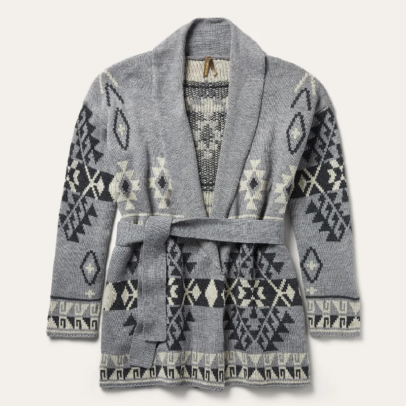 Lazy Style Chunky Knit Tie Sweater in Grey