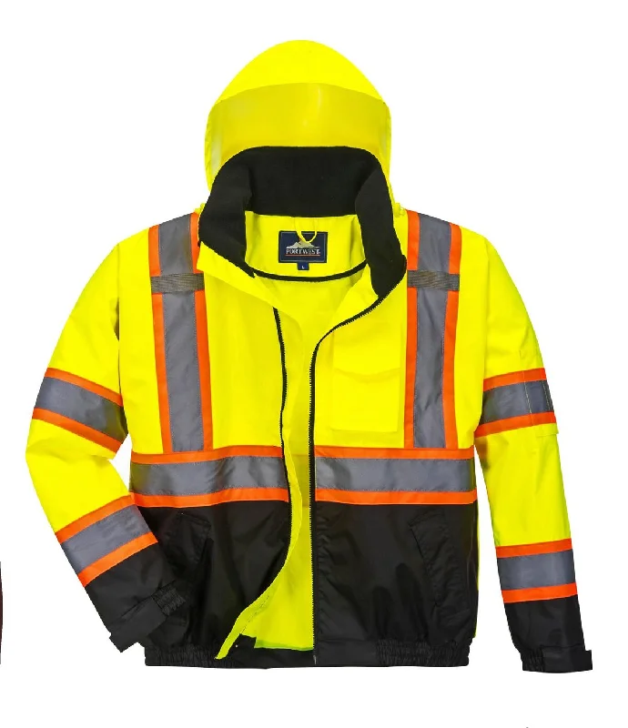 Elegant Wear Portwest Hi-Vis Contrast Tape Bomber Jacket - US368