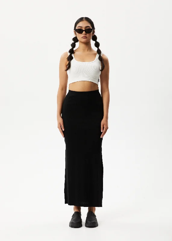 New Design AFENDS Womens Lilah - Pointelle Maxi Skirt - Black