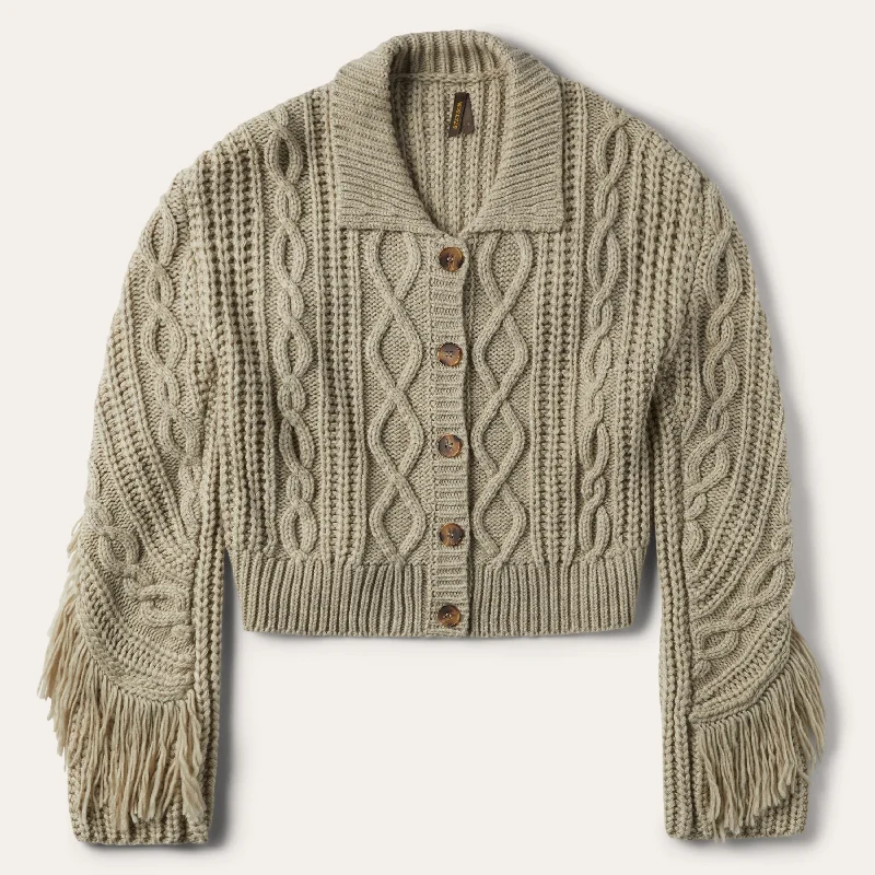Style Design Cream Fringed Cardigan