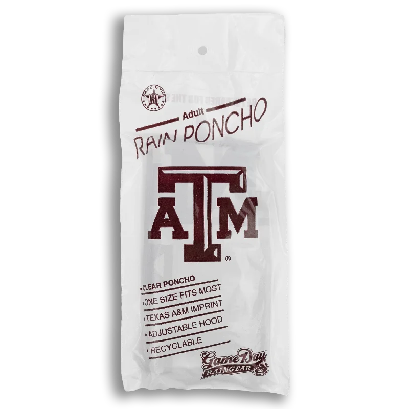 Fashionable In The Times Texas A&M Lightweight Clear Rain Poncho