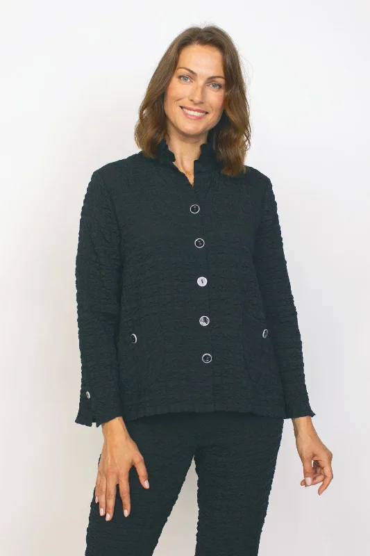 Artistic Temperament Pucker Weave Retro Jacket