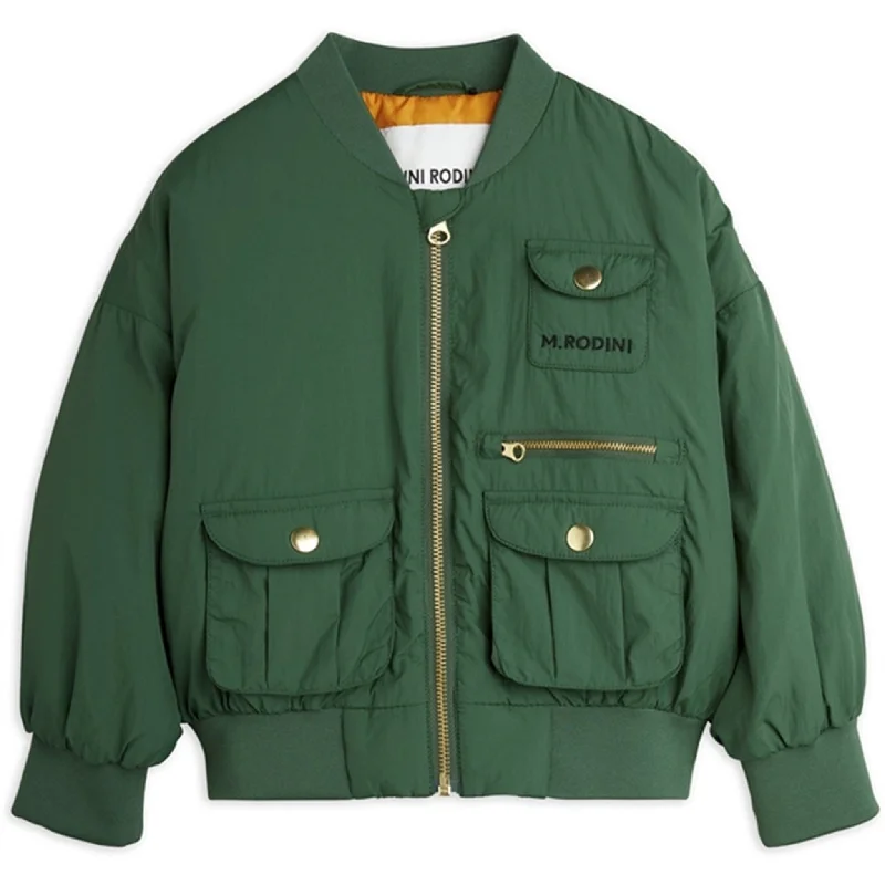 Classic style Mini Rodini Nylon Baseball Jacket Green