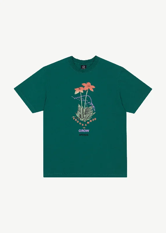 Trendy And Casual AFENDS Mens Communication - Retro Graphic T-Shirt - Emerald