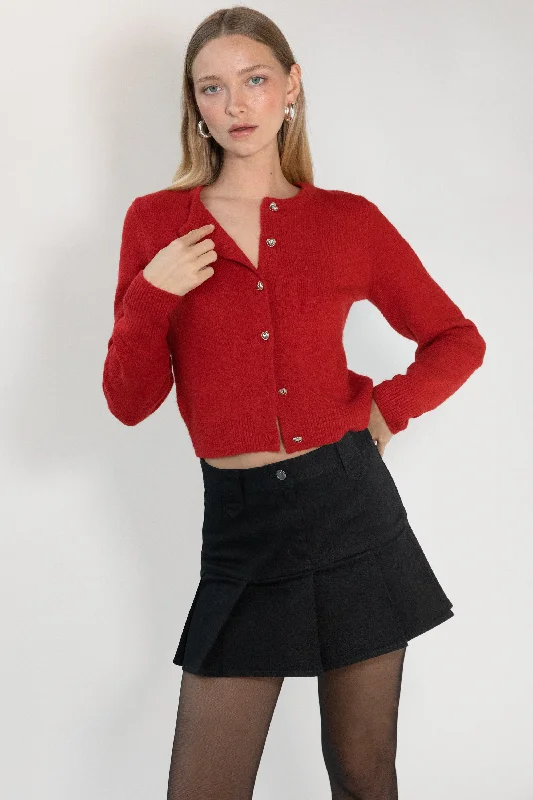 Elegant Comfort COTTON TWILL PLEATED MINI SKIRT