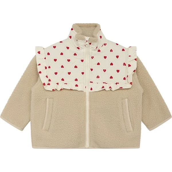 Low-key Luxury Flöss Alva Fleece Jacket Heart Print/Sand