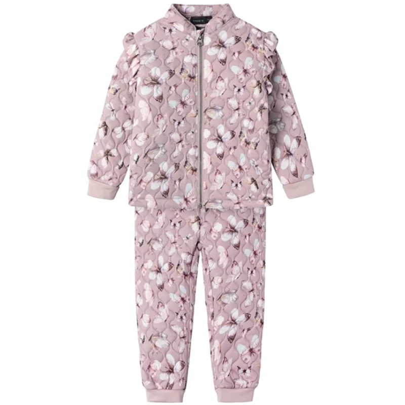 Elegant And Charming Name it Deauville Mauve Moon Quilted Set Butterfly