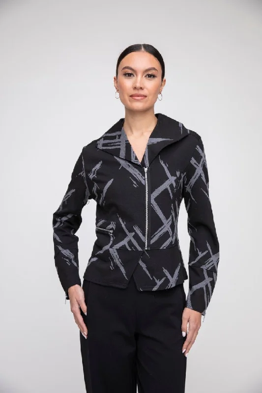 Dynamic Fashion Jacquard Moto Jacket