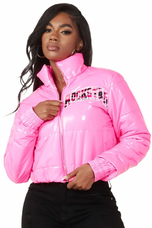 Cozy Look Keepin' Secrets Fuchsia Puffer Jacket