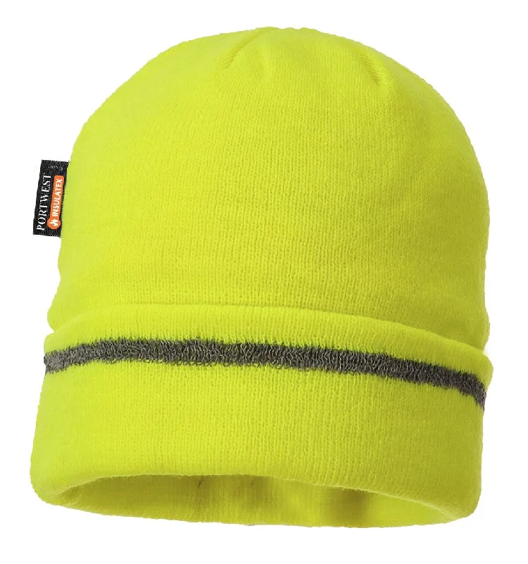 Relaxed Chic Portwest Reflective Trim Knit Cap Insulatex Lined #B023