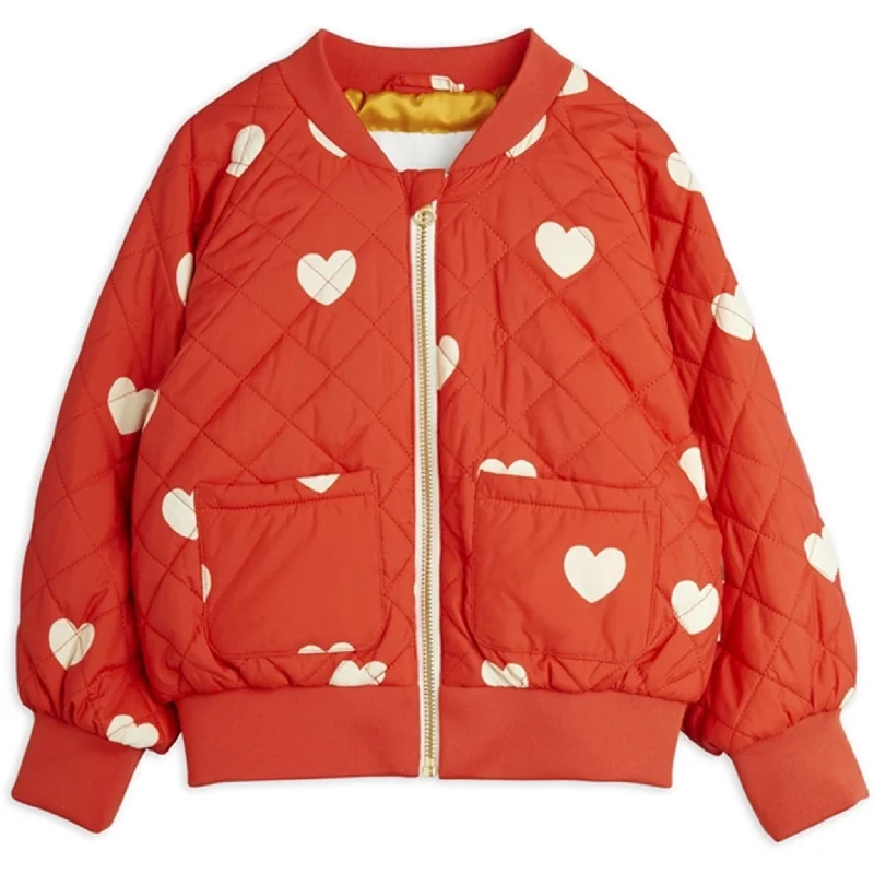 Sports fitness shoes Mini Rodini Hearts Aop Baseball Jacket Red