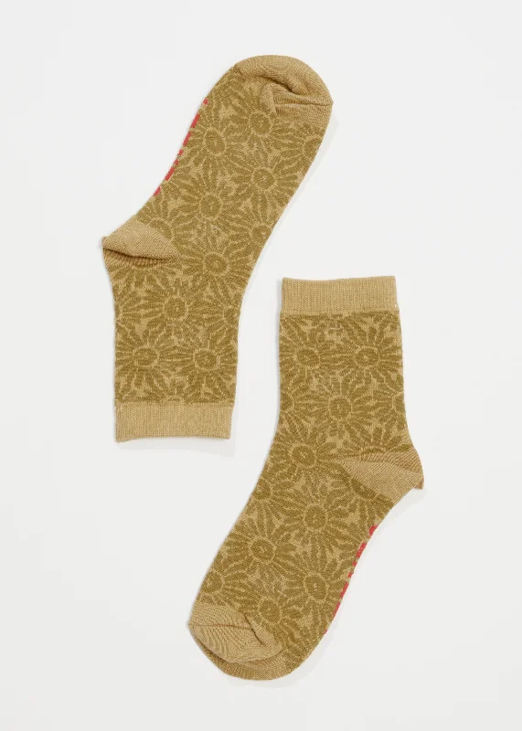 Lively And Youthful AFENDS Unisex Dandy - Crew Socks - Camel