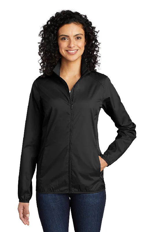 Cute Design Port Authority Womens Zephyr Wind & Water Resistant Full Zip Jacket - Black