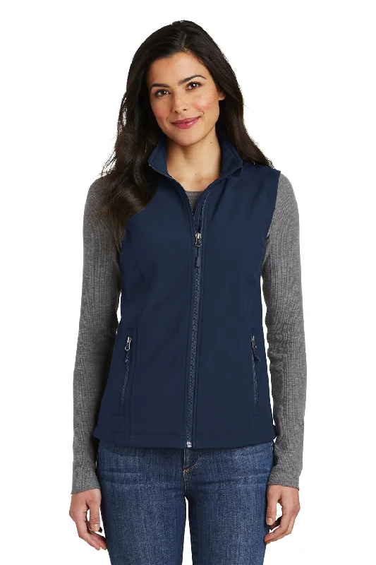 Unique Prints Port Authority Womens Core Wind & Water Resistant Full Zip Vest - Dress Navy Blue