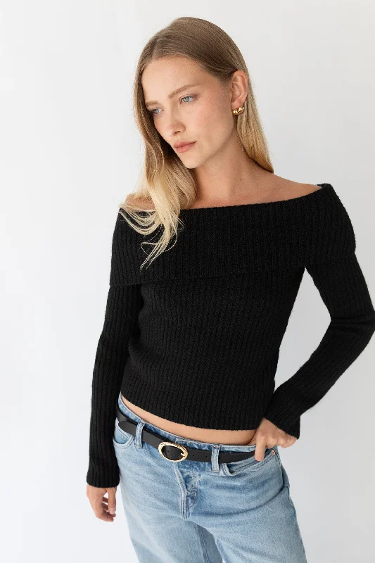 Preview New Products CROPPED OFF THE SHOULDER SWEATER
