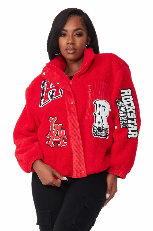 Comfortable Design Theresa Red Fur Jacket