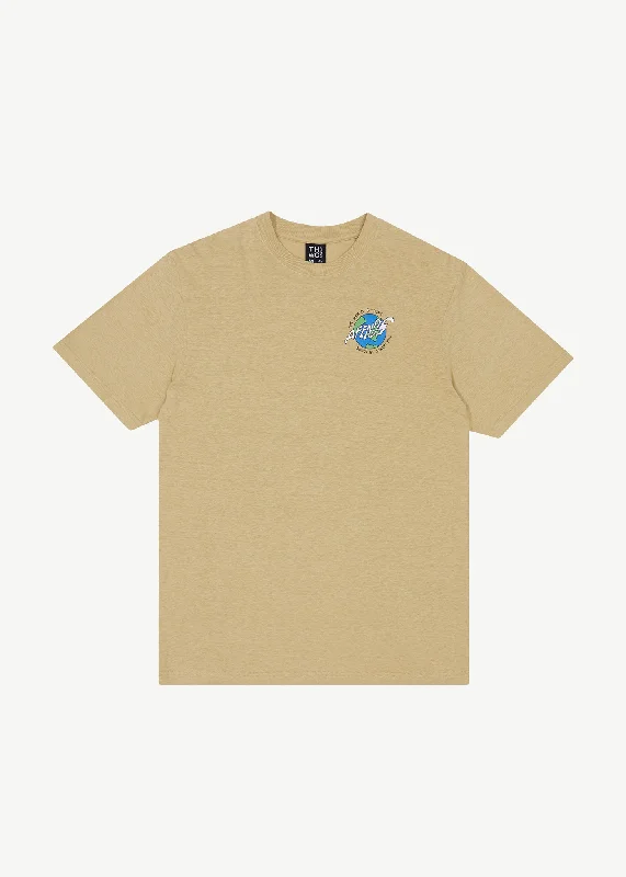 New Season Series AFENDS Mens Orbital - Retro Graphic T-Shirt - Camel