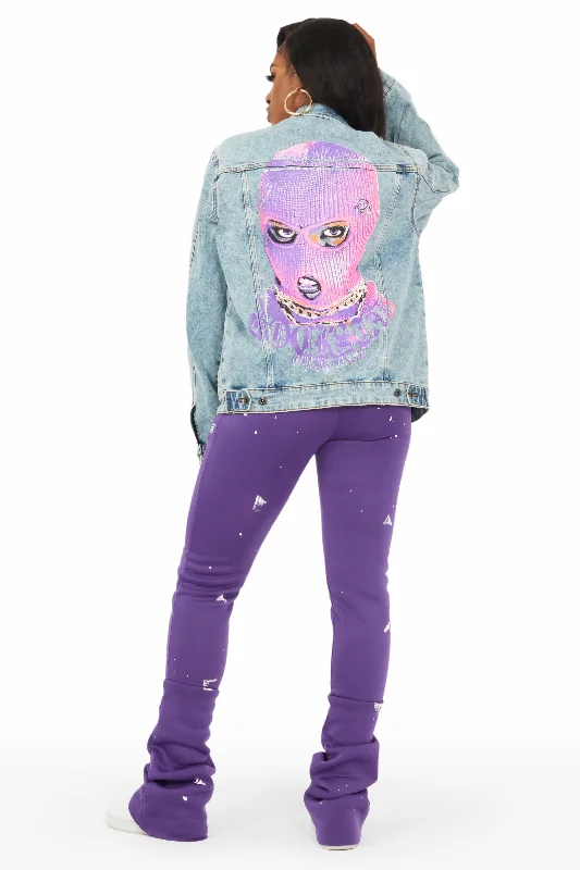 Elegant And Simple Kyra Light Wash Denim Jacket