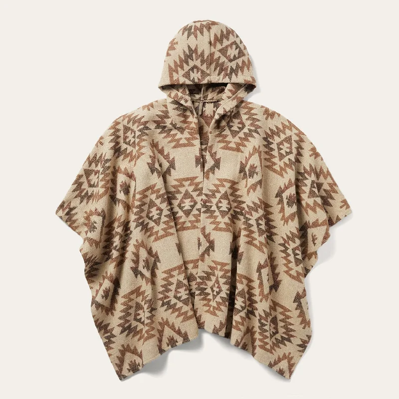 Casual And Versatile Tan Aztec Poncho