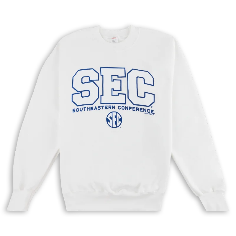 European And American Style White SEC Mark Sweatshirt