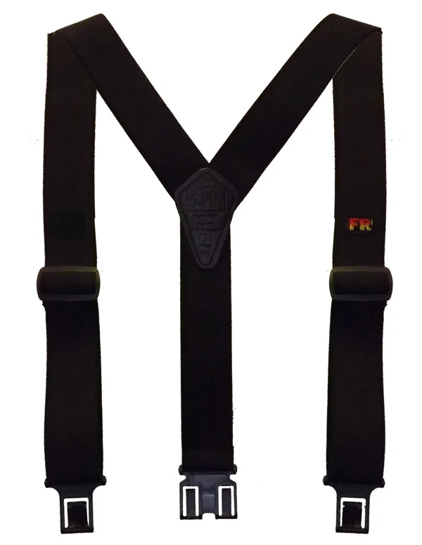 Sports Fitness Wear Perry Certified Flame Retardant Suspenders-Black