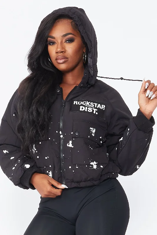 Editorial Design Zayla Black Art Dist. Puffer Jacket