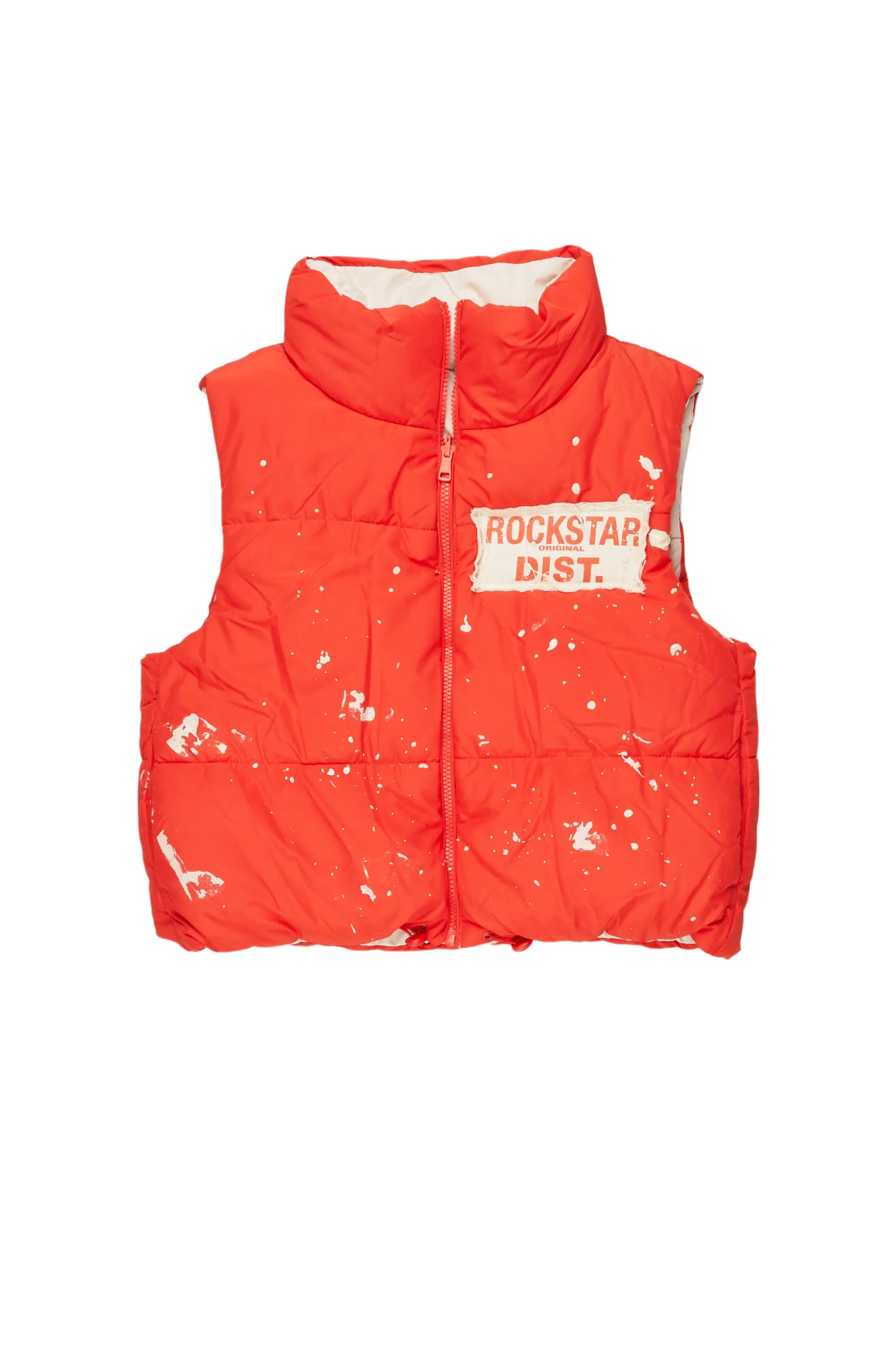 Minimal Comfort Paigy Orange Puffer Vest