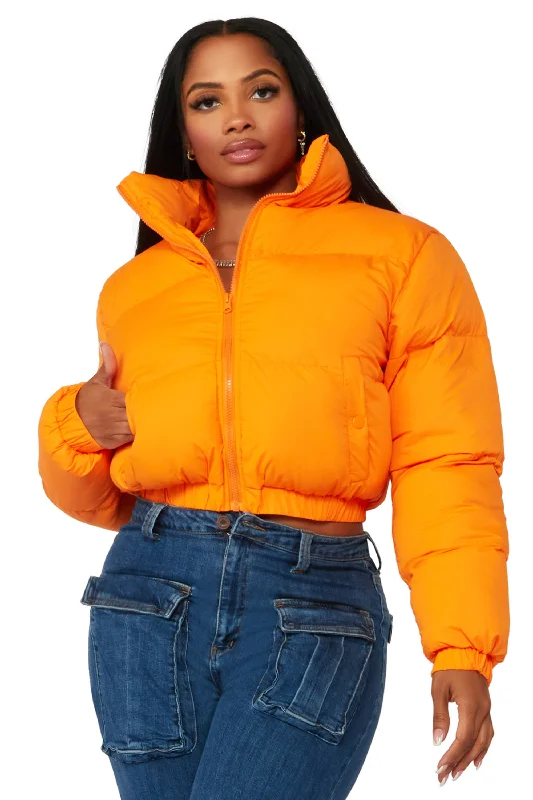 Cozy Outerwear Nala Orange Puffer Jacket