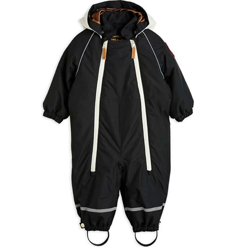 Sporty Elegance Mini Rodini Alaska Panda Baby Overall Black