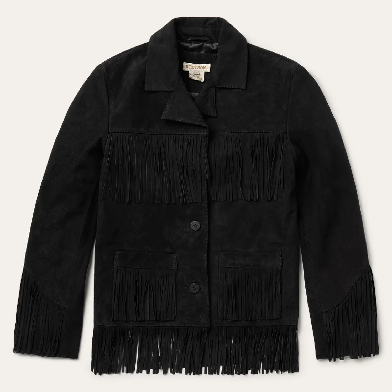 Soft Layers Fringe Suede Jacket
