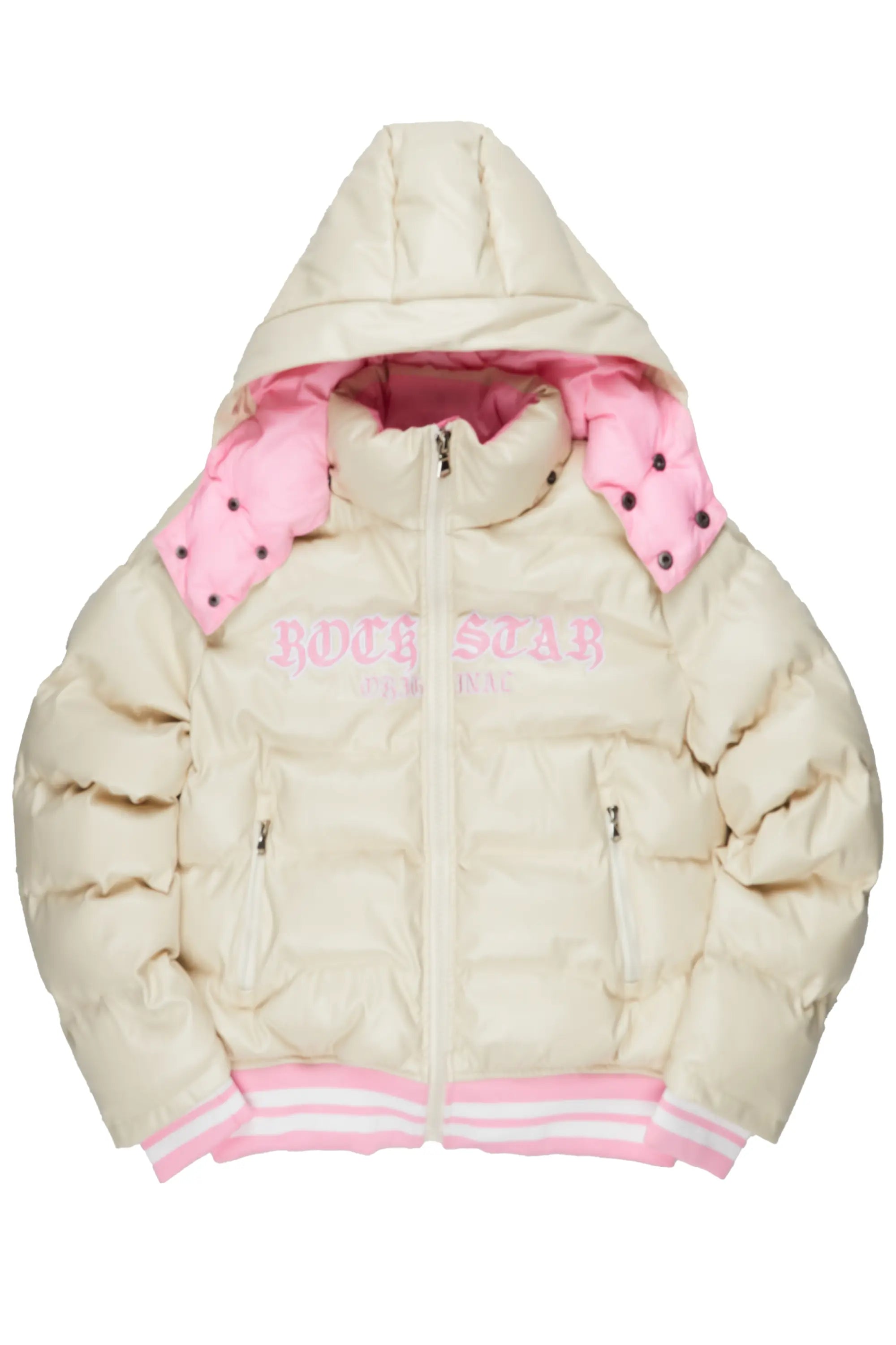 Celebrity Style Miss Beige Puffer Jacket