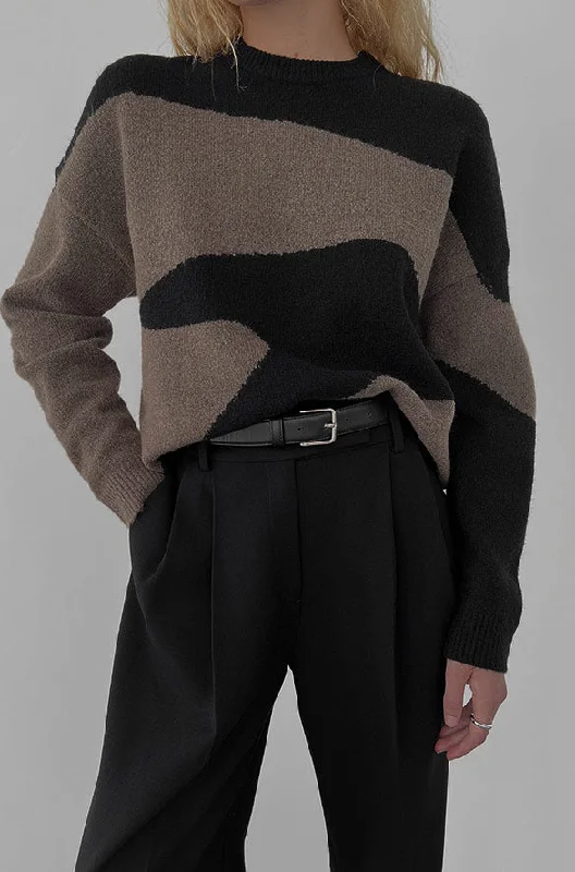 High-end Fashion OVERSIZED INTARSIA SWEATER