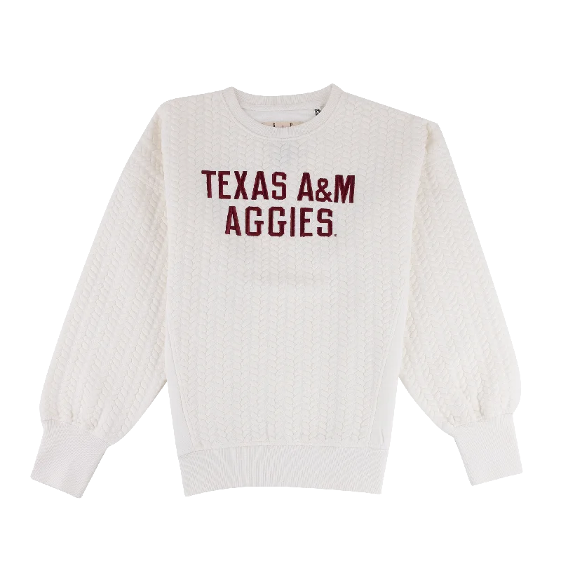 Modernism Texas A&M Aggies Roxbury Cable Knit Sweatshirt