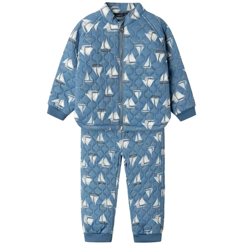 British Style Name it Coronet Blue Moon Quilted Set Boats