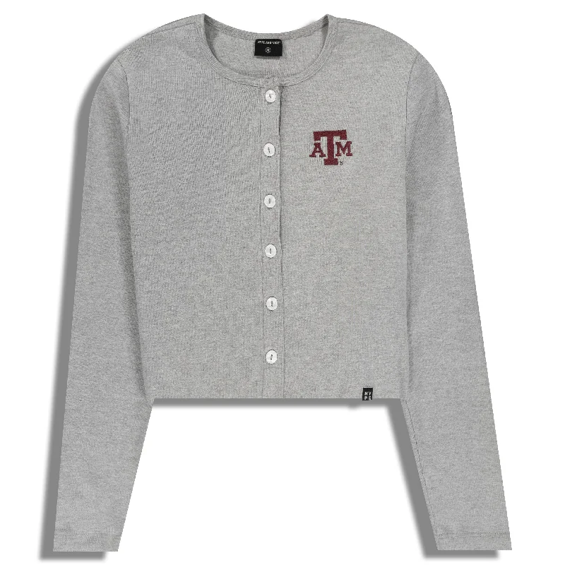 Comfy Pants Texas A&M Babydoll Knit Cropped Cardigan