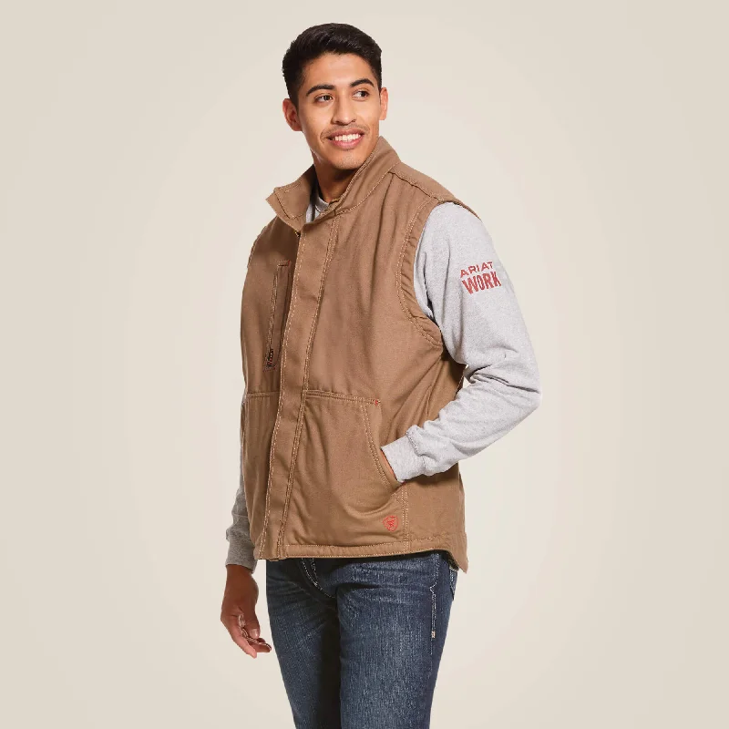 Personalized print Ariat Men's FR Workhorse Insulated Vest Khaki #10024031