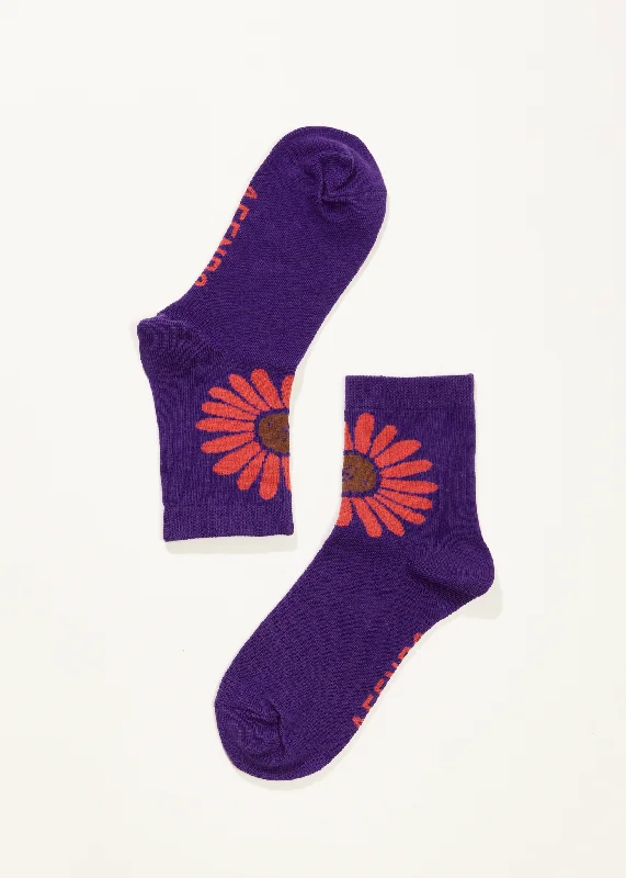 Luxury And Elegant AFENDS Unisex Daisy - Crew Socks - Purple
