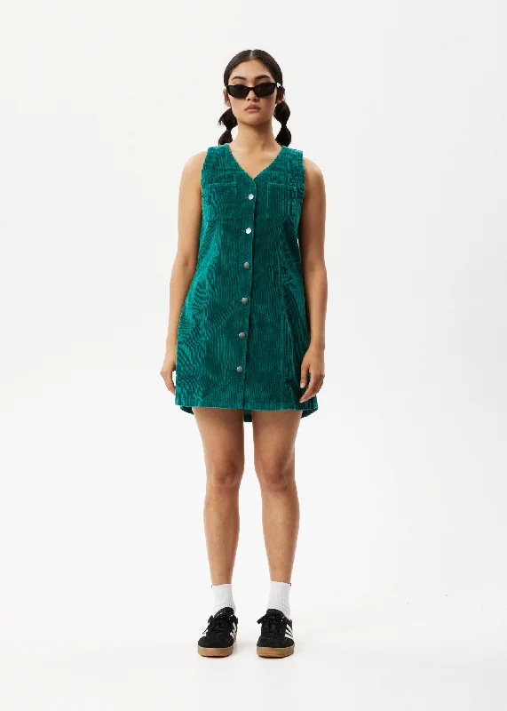 Free And Comfortable AFENDS Womens Kaia - Corduroy Mini Dress - Emerald