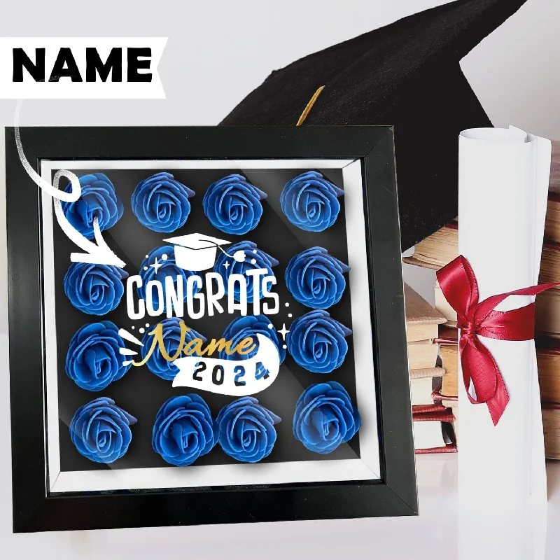 Soft Fabrics Custom Name Congrats Graduation Cover Flower Shadow Box Display Personalized Graduation Gift Decorations Soft Fabrics Custom Name Congrats Graduation Cover Flower Shadow Box Display Personalized Graduation Gift Decorations