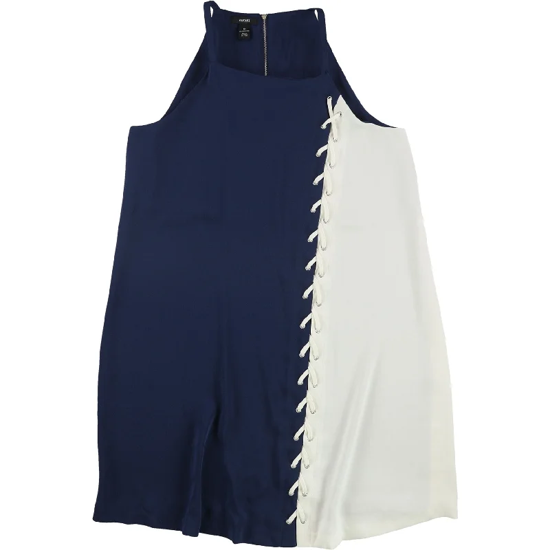 Fashionable And Versatile Alfani Womens Lace Up Shift Dress, Blue, 12