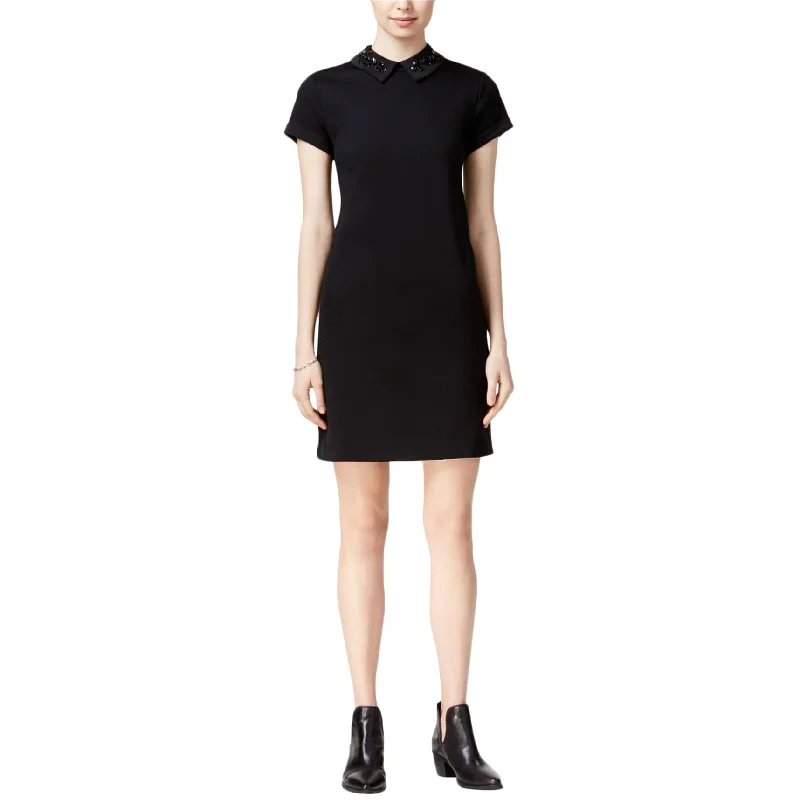 Weekend Wear maison Jules Womens Peter Pan Collar Sheath Dress, Black, Medium
