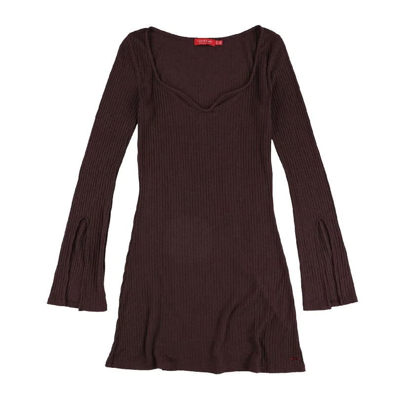 Fresh And Natural n:philanthropy Womens Ribbed Bodycon Dress, Purple, Small
