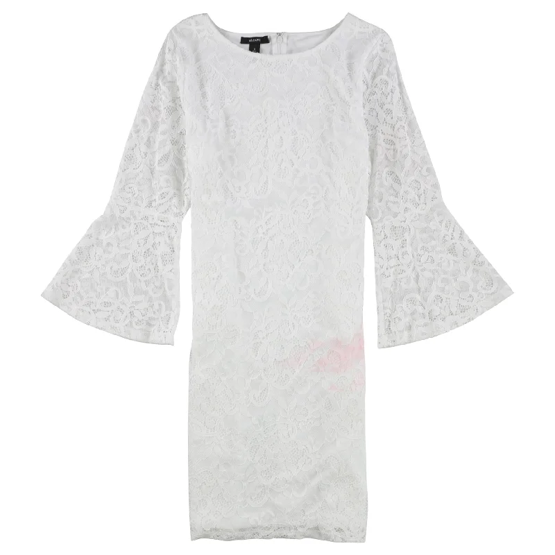 Unique Prints Alfani Womens Lace Sheath Shift Dress, White, 10