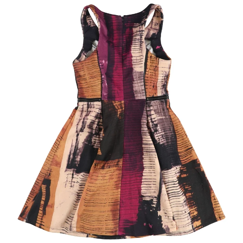 Personalized Design bar III Womens Abstract Fit & Flare Dress, Multicoloured, Small
