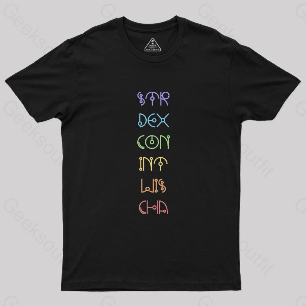 Versatile Items Character Abilities - Dungeons and Dragons Rainbow Geek T-Shirt