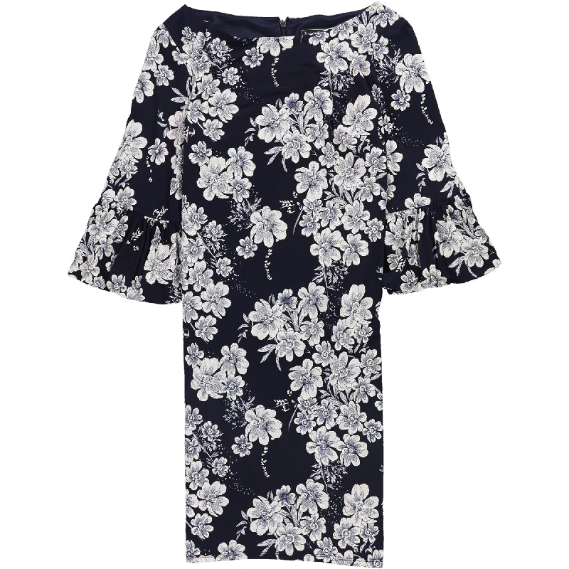 Personalized Series Jessica Howard Womens Floral Midi Dress, Blue, 14