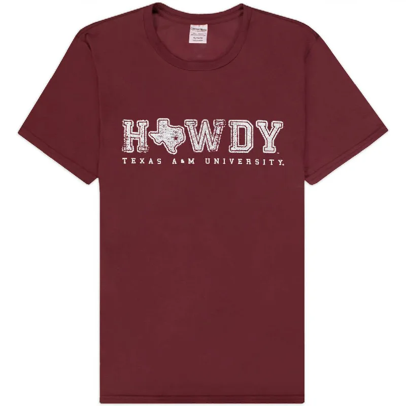 Classic Style Texas A&M Howdy Comfort Wash Maroon T-Shirt
