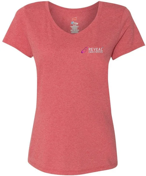 High Street Design Hanes Ladies Premium Triblend V-Neck Short Sleeve T-Shirt